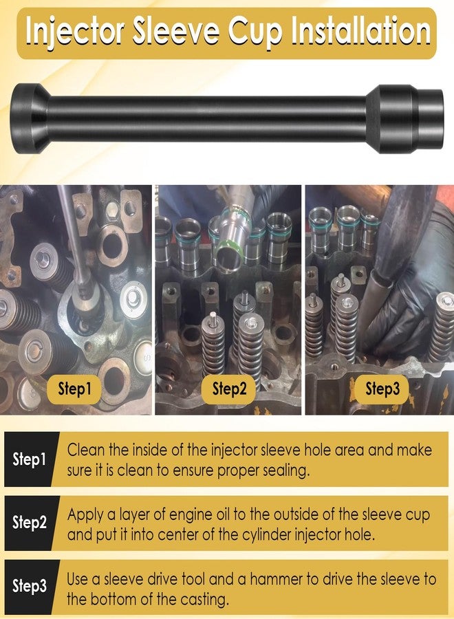 Yoursme أداة Yoursme لإزالة وتركيب غطاء حاقن الوقود مع مجموعة قطع غيار لجرارات Caterpillar Cat 3126B C7 C9 المزودة بحاقنات وقود من طراز HUEI - Image 5